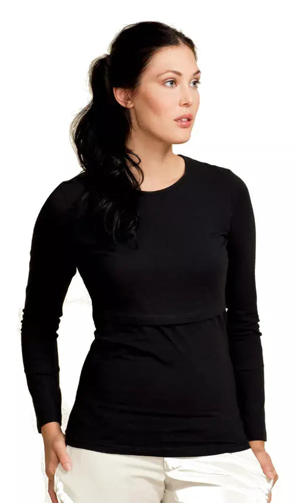Sarah T-shirt d'allaitement – Le basic intemporel manches longues MumAddikt Allaitement