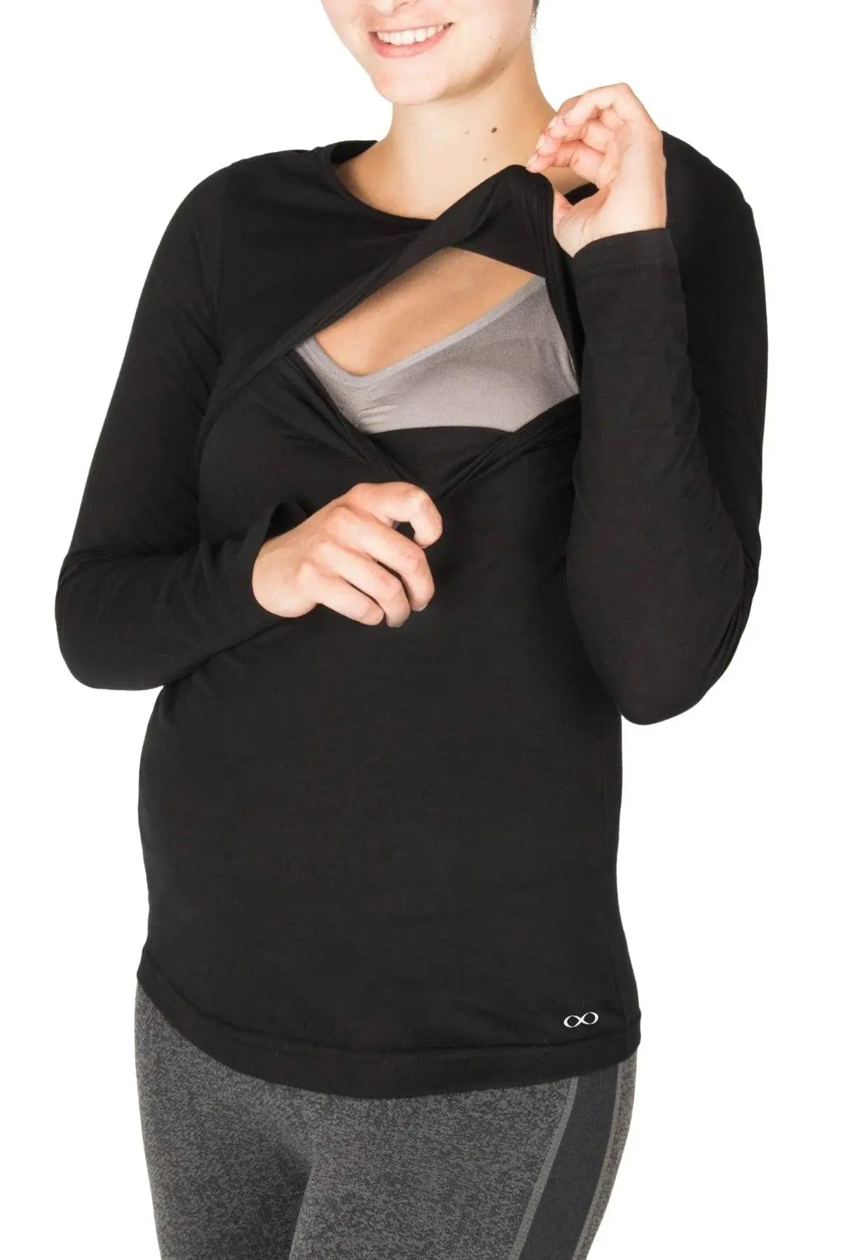 Sarah T-shirt d'allaitement – Le basic intemporel manches longues MumAddikt Allaitement